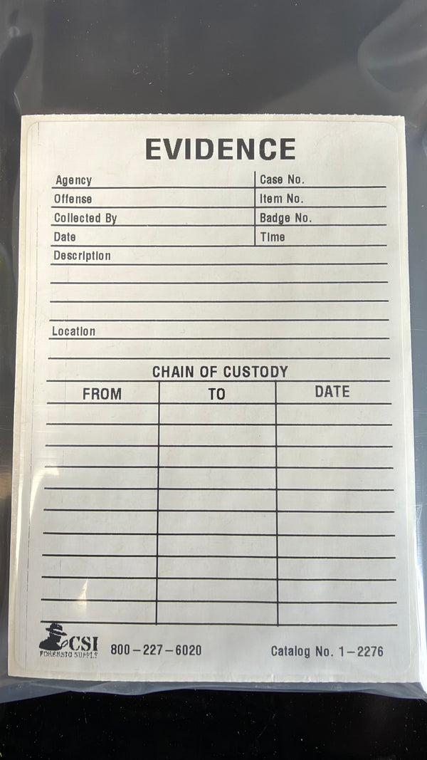 Self-Adhesive Evidence Labels