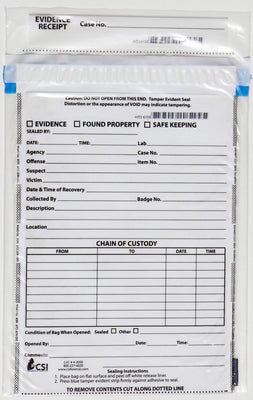5 Mil Tamper Evident Clear Evidence Bags with Write-on Surface