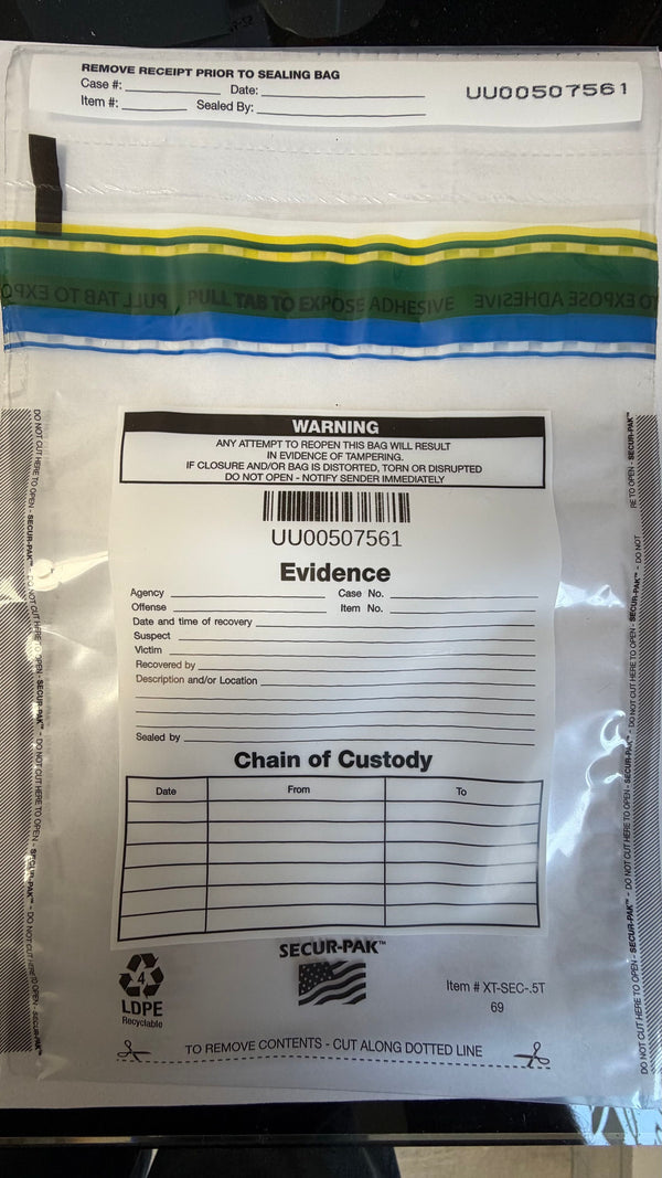 Tamper Evident Clear Evidence Bags with Write-on Surface