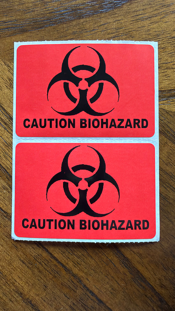 Safety Labels - Biohazard 2" X 3"